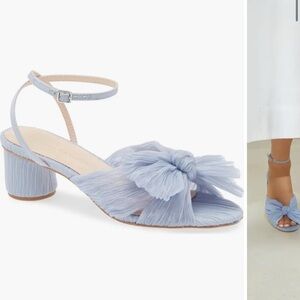 Loffler Randal Dahlia Ankle Strap Knotted Sandal in Blue